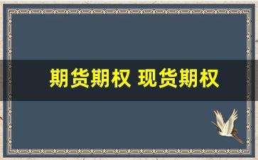 期货期权 现货期权(期货期权开通条件)_https://www.qldgs.com_国际期货_第1张